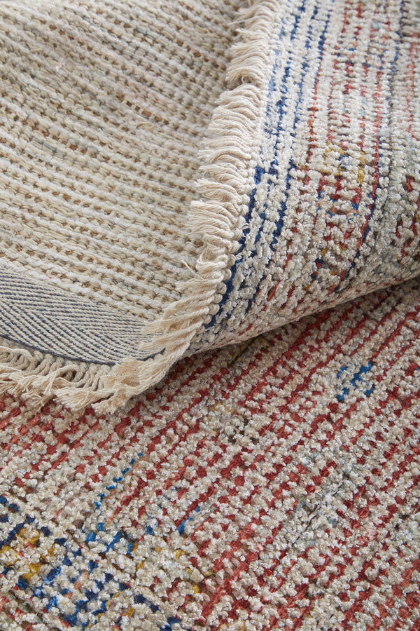 Feizy Rugs Caldwell Handwoven Wool And Viscose Area Rug - Transitional Bohemian Design For Timeless Elegance Ivory,Blue,Red Wool,Viscose 8798127fbluornh00