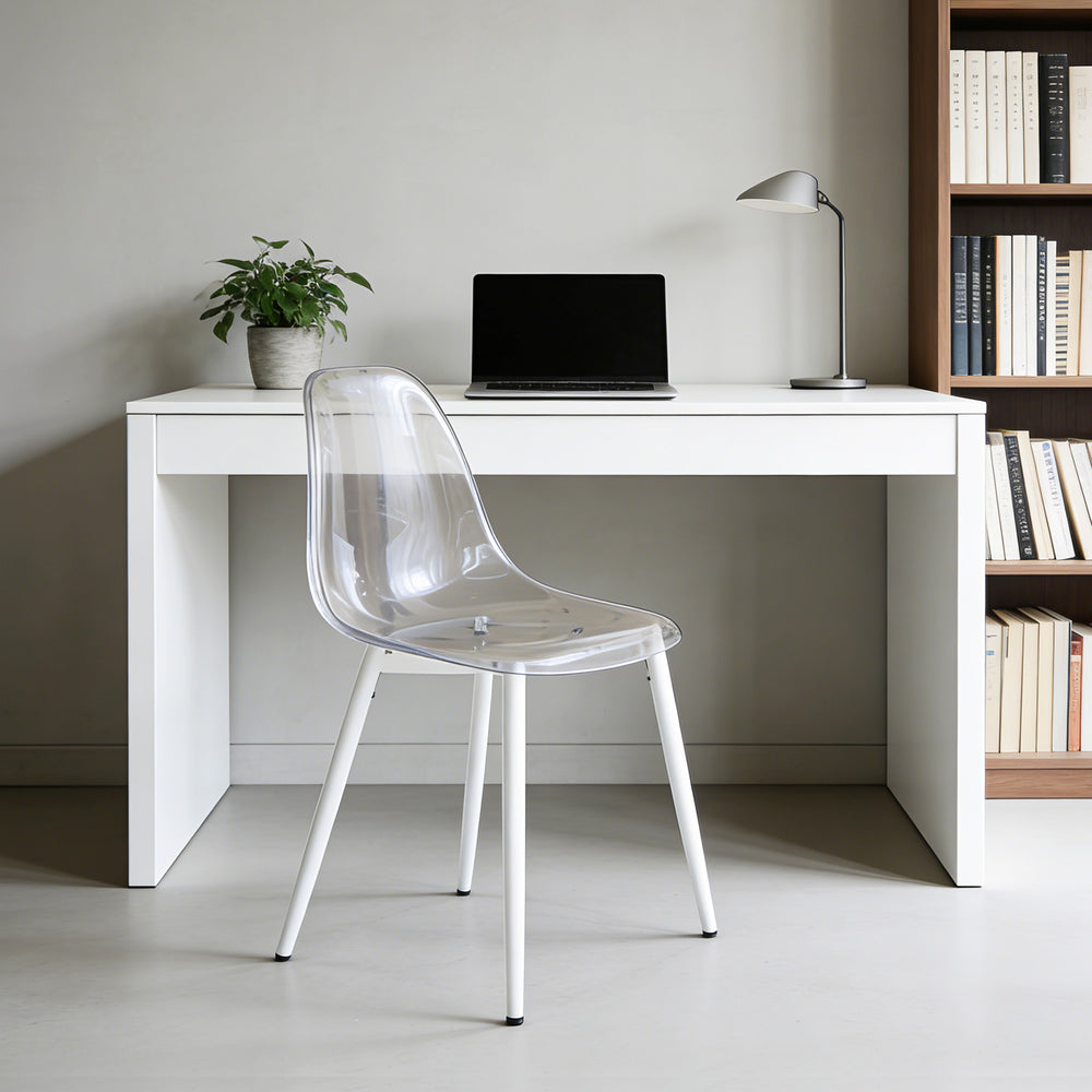 English Elm Dining Chair Set of 4 Ghost Style Acrylic Seat with Slim Metal Legs for Modern Spaces W234P417568