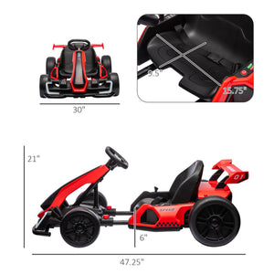 English Elm Aosom 24v Electric Go Kart Ride on Toy with Drifting Dual Motor and Adjustable Seat W2225P229479