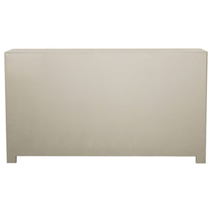 English Elm Adriane Glam Champagne 4-Door Accent Cabinet with Smoked Mirror, Silver Trim & Crystal Knobs B062P353473