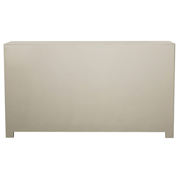 English Elm Adriane Glam Champagne 4-Door Accent Cabinet with Smoked Mirror, Silver Trim & Crystal Knobs B062P353473