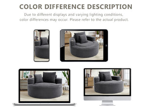 English Elm Round Cloud Sectional Sofa Bed with Memory Foam Cushions for Studio Living Spaces Dark Grey W3224P444286