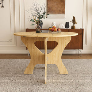 English Elm 43 Inch Foldable Mdf Dining Table with Warm Wood Grain Veneer for Compact Living Ancient Oak W2700P409329