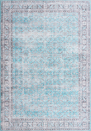 Unique Loom Timeless Matthew Machine Made Overdyed Rug Blue, Black/Ivory 8' 4" x 12' 2"