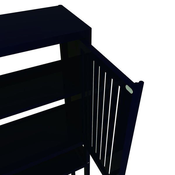 English Elm Toilet Side Bamboo Tower with Louvered Doors Open Shelf Freestanding Bathroom Organizer W2207P334026