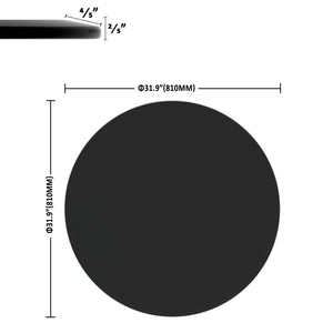 English Elm 32" Round Tempered Glass Table Top - Sleek Black Surface With Beveled Edge For Modern Style & Durability W241P248371