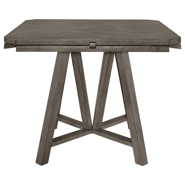 English Elm Grand Grand Prarie Barn Grey Counter Height Table with Transforming Top, Solid Hardwood, Drop Leaves for Flexible Dining and Entertaining B062S00962