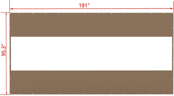 English Elm Heavy Duty Outdoor Clear Panel Curtain – 8'H X 16'W Waterproof Pvc Polyester, Weatherproof & Tearproof Privacy Screen For Patios, Gazebos, And Pergolas W1859P238851