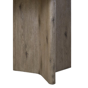 English Elm English Knotty Oak Veneer Double Pedestal Dining Table Seats Eight with Natural Grain B2699S00117