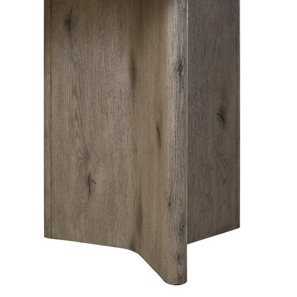 English Elm English Knotty Oak Veneer Double Pedestal Dining Table Seats Eight with Natural Grain B2699S00117
