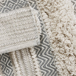 English Elm Woven Artisan-Crafted Bath Runner In Soft Grey, 22X58" - Boho Chic, Durable, Easy Care & Non-Skid Design B035129316-GIGA