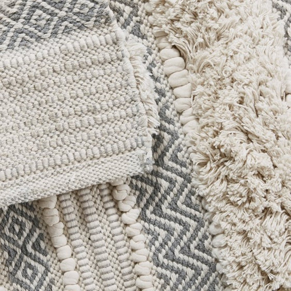 English Elm Woven Artisan-Crafted Bath Runner In Soft Grey, 22X58" - Boho Chic, Durable, Easy Care & Non-Skid Design B035129316-GIGA