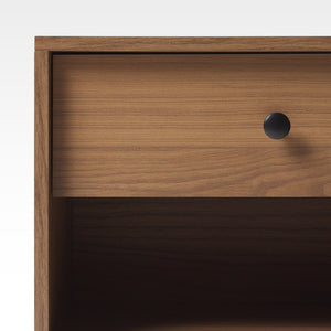 English Elm Walker Edison - Mid-Century minimalist 1-drawer nightstand with open cubby, warp-resistant MDF, sleek metal glides and hardware ideal for bedrooms Coffee 23.25 L x 14.75 W x 6.68 H B185P168891