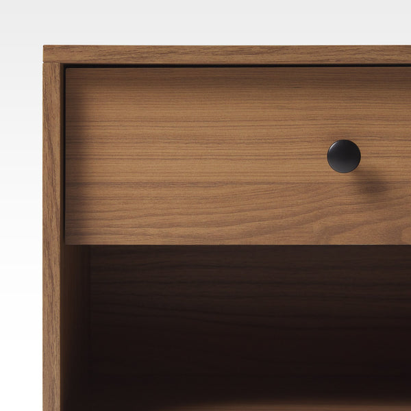 English Elm Walker Edison - Mid-Century minimalist 1-drawer nightstand with open cubby, warp-resistant MDF, sleek metal glides and hardware ideal for bedrooms Coffee 23.25 L x 14.75 W x 6.68 H B185P168891