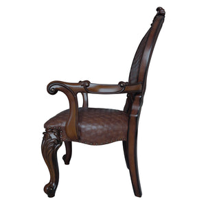 English Elm Brown Arm Chairs Set Of 2 – Elegant Cherry Finish With Nailhead Trim, Perfect For Dining Or Accent Use B062P209290