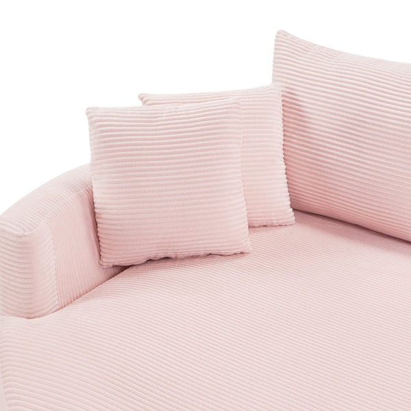 English Elm Oversized Double Chaise Lounge Sofa With Usb Ports - Cozy Pink Upholstered Loveseat For Relaxation N719S002160P-GIGA