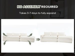 English Elm Modern Minimalist Modular Sectional Sofa - Plush Cloud Couch With Right-Facing Chaise For Cozy Living Spaces W2959S00014