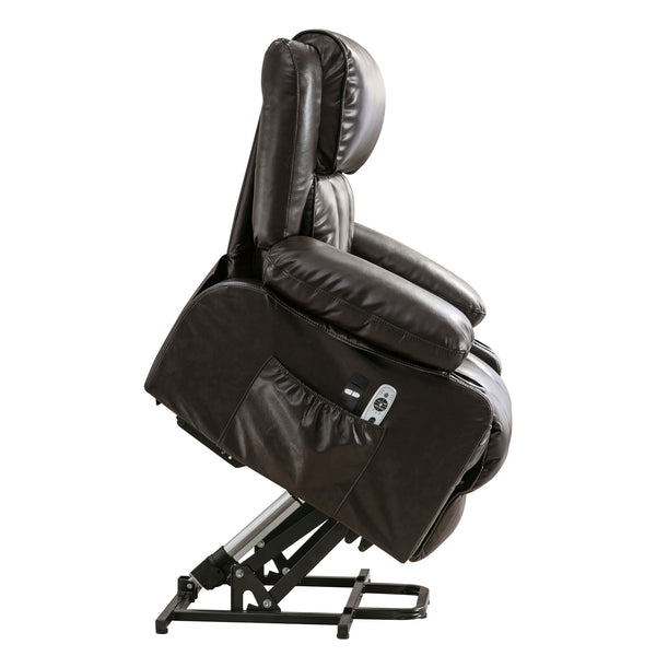 English Elm Power Lift Recliner Chair with Massage Heat Usb and Fleece Leather for Seniors W1521P302650