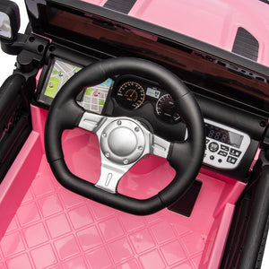 English Elm 24v Kids Electric Ride on Car with Parental Remote Dual Motors and Four Wheel Suspension Pink W1578P208320