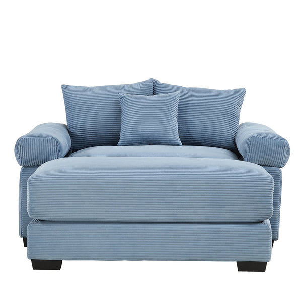 English Elm 54.3" Oversized Modular Sectional Couch - Luxurious Corduroy, Ergonomic Design, Customizable Comfort W714S01346