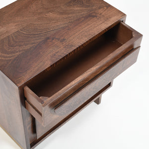 English Elm Christopher Knight Home® - Wood Solid Mango Nightstand with 1 Drawer, Walnut Finish — Handcrafted Minimalist Bedside Storage, 23"L x 21"W x 15.5"H N758P194726D