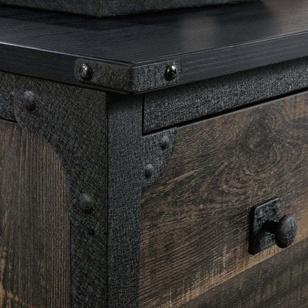 English Elm Lateral File Cabinet - Brown Engineered Wood With Metal Frame For Secure, Organized Workspace Solutions B356P402709