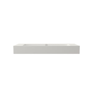 English Elm 48 Inch Matte White Solid Surface Bathroom Basin Rectangular Vanity Sink Modern T3785P491212