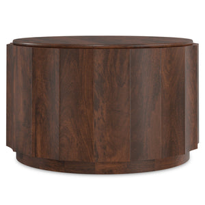 English Elm Trenton Round Mango Wood Coffee Table Handcrafted Drum Silhouette for Living Rooms B136P429101