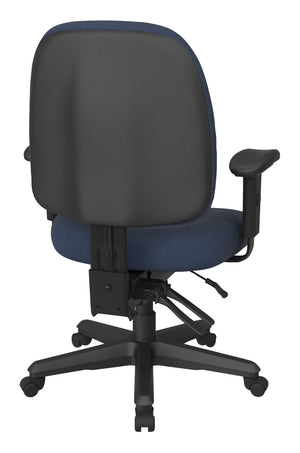 OSP Home Furnishings Ergonomics Chair Adjustable Lumbar Support Office Seat with Padded Cushion and Greenguard Certified Blue Galaxy 43808-296