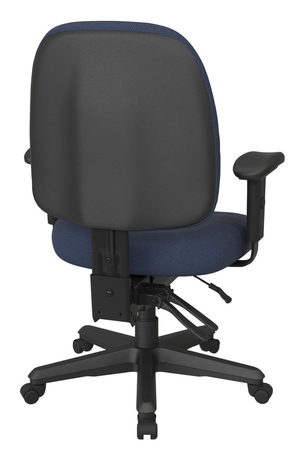 OSP Home Furnishings Ergonomics Chair Adjustable Lumbar Support Office Seat with Padded Cushion and Greenguard Certified Blue Galaxy 43808-296