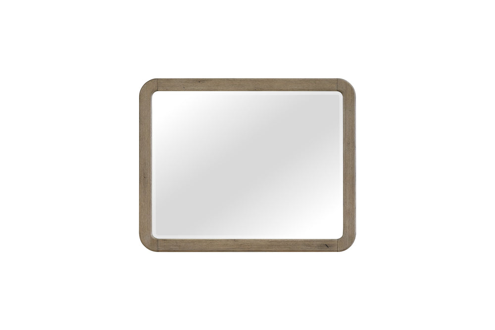 English Elm English Knotty Oak Frame Landscape Wall Mirror with Rounded Corners for Bedroom Decor B2699P437953