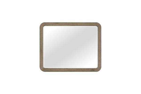 English Elm English Knotty Oak Frame Landscape Wall Mirror with Rounded Corners for Bedroom Decor B2699P437953