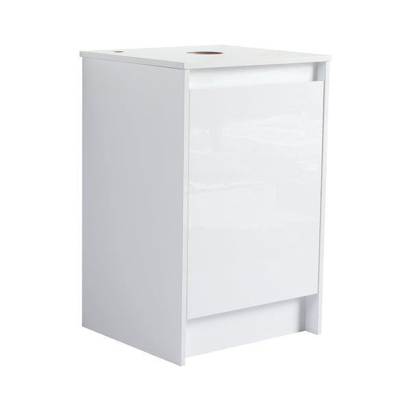 English Elm 20" Freestanding Vanity with Ceramic Sink Soft Close Storage Glossy White Bath W999S00386