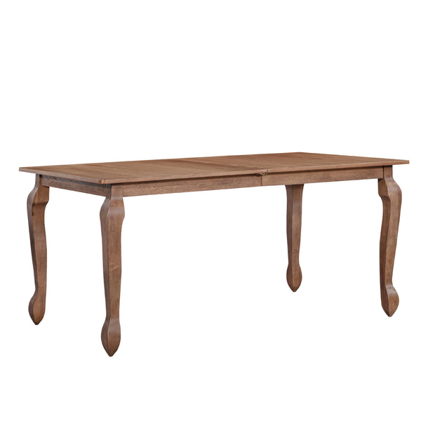 English Elm Christopher Knight Home® - EXT. EXT. DINING TABLE with French Country Cabriole Legs, Butterfly Leaf Expandable Rustic Chic 79.65" Walnut N771P355876T