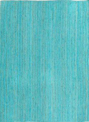 Unique Loom Braided Jute Dhaka Hand Braided Solid Rug Turquoise,  7' 1" x 10' 0"