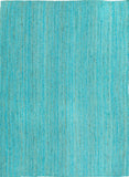 Unique Loom Braided Jute Dhaka Hand Braided Solid Rug Turquoise,  7' 1" x 10' 0"