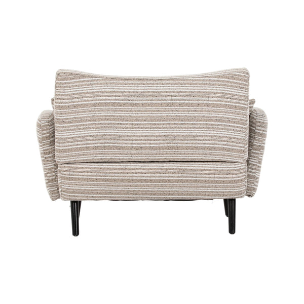 English Elm Modern tufted two-seater sofa with boucle upholstery, tapered legs, storage pockets, cozy compact design khaki W395P376587