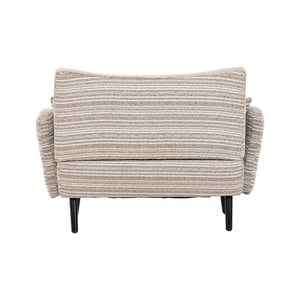 English Elm Modern tufted two-seater sofa with boucle upholstery, tapered legs, storage pockets and plush comfort for small spaces and offices khaki W395P376587