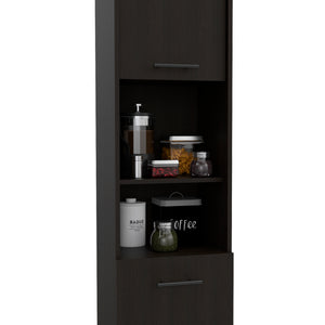 English Elm Sheffield Space-Saving 2-Door Pantry Cabinet — 15.7" Wide, Tall Top Shelf, 2 Middle & Bottom Shelves B128P148807