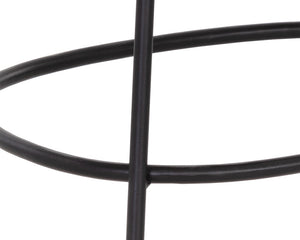 Sunpan Indra Counter Stool - Elegant Coastal Design with Solid Mango Wood Seat & Sturdy Black Iron Frame