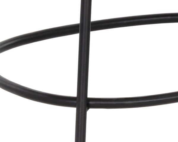 Sunpan Indra Counter Stool - Elegant Coastal Design with Solid Mango Wood Seat & Sturdy Black Iron Frame