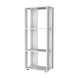 English Elm FM Modoc Melamine Bookcase White with 3 Open Shelves, Slim Tall Storage for Books Decor Office Home B128P269889