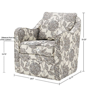 JLA Home Madison Park - Upholstered swivel curved armchair with plush high-density foam, 360° smooth swivel, durable textured fabric and reinforced frame for lasting comfort and style MP103-0241