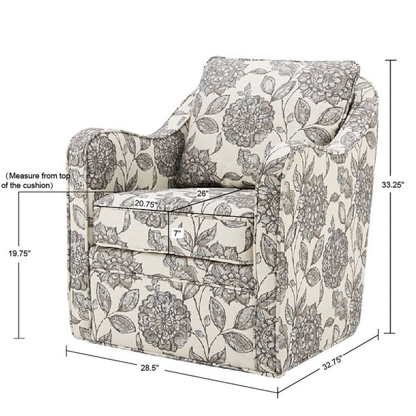 JLA Home Madison Park - Upholstered swivel curved armchair with plush high-density foam, 360° smooth swivel, durable textured fabric and reinforced frame for lasting comfort and style MP103-0241