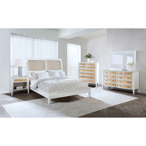 English Elm Talia Eight Drawer Chest with Rattan Fronts and Felt Lined Coastal Bedroom Storage B062P440322