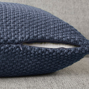 JLA Home INK+IVY - Euro Plush Knit Pillow Cover — Ultra-Soft Acrylic Euro Size with Hidden Zipper, Machine Washable Cozy Texture Indigo II30-1147