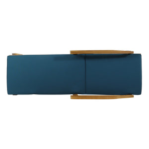 English Elm Jason Outdoor Acacia Wood Chaise Lounge with Adjustable Recline and Slat Design Blue N769P363844L