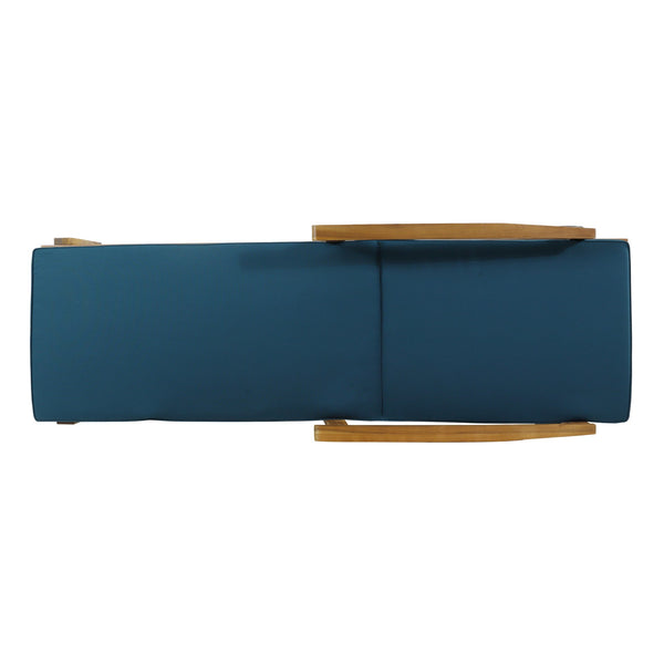 English Elm Jason Outdoor Acacia Wood Chaise Lounge with Adjustable Recline and Slat Design Blue N769P363844L