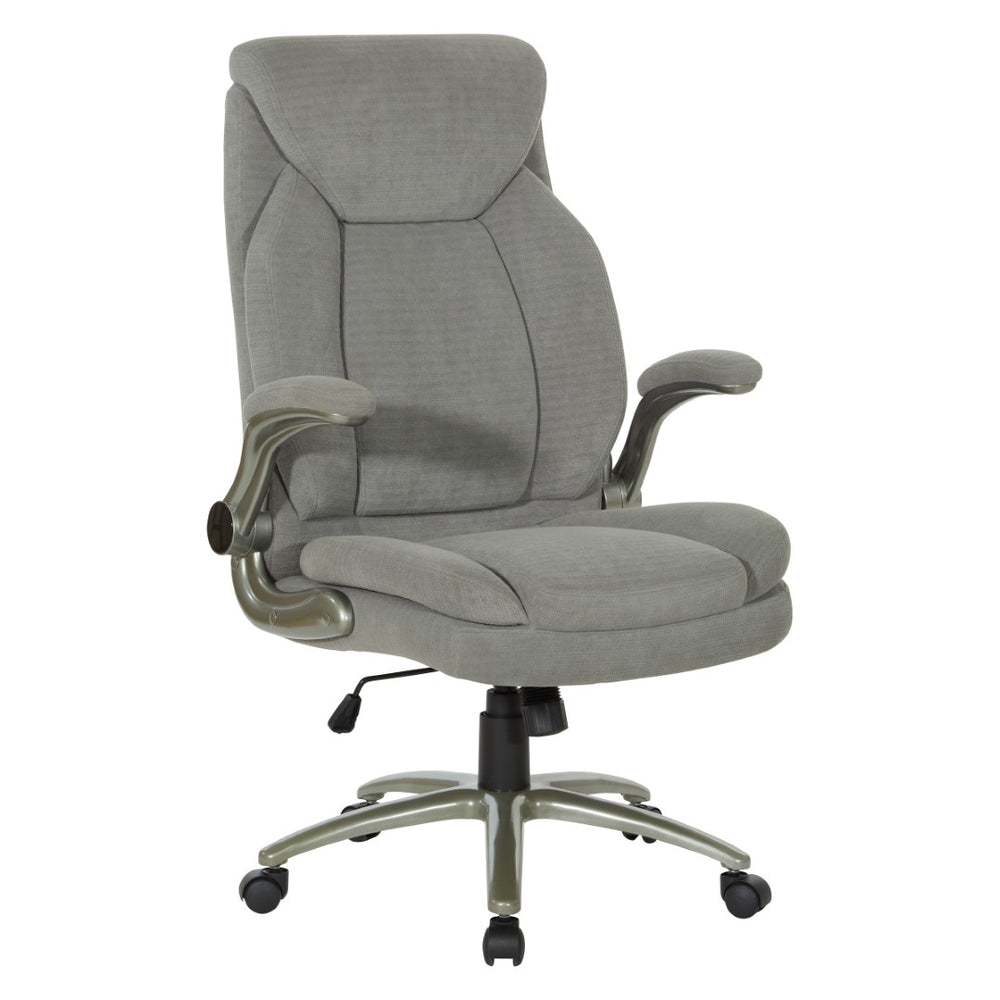 OSP Home Furnishings Big and Tall Ergonomic Office Chair with Lumbar Support and Padded Flip-up Arms EXH14517BT-2