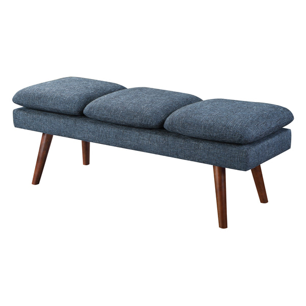 OSP Home Furnishings Amanda 54" Mid-Century Bench Navy